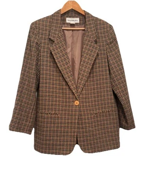 Norton McNaughton Mujer Blazer Mezcla Lana Pata de Gallo Completamente Forrado 14 Perfecto Foto 1 de 4