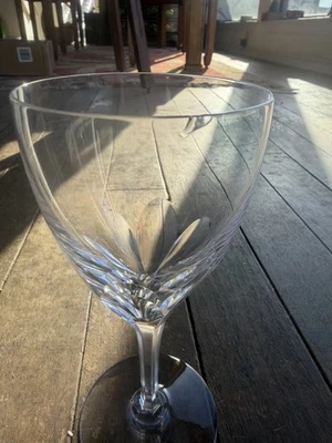 BACCARAT Thumbprint Clear Crystal Claret Wine Glass 7” H  Small Chip On Rim - image 1 of 4