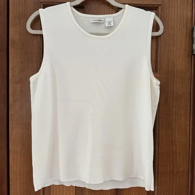 Camiseta sin mangas Laura Ashley para mujer grande crema marfil oficina informal » Foto 1 de 4
