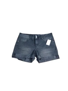 Pantaloncini jeans midi Mudd FLX elasticizzati grigi con polsini taglia 9 vita bassa nuovi con etichette - Foto 1 di 6