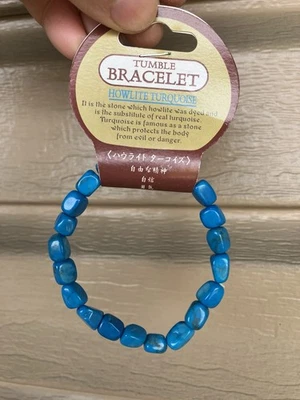 NEW howlite turquoise beaded bracelet 7mm / 6.25”-6.5” - Image 1 of 3