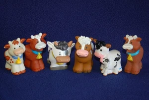 Little People ~ Mixed Lot ~ 5 Different COWS + 1 Extra ~ Fisher Price - Picture 1 of 4