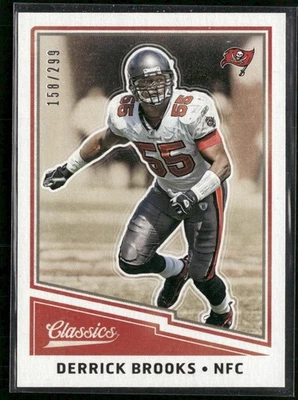 Panini Classics #126 Derrick Brooks 2017 espalda roja #/299 Foto 1 de 2