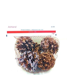 5 Bags Ashland Pinecones Christmas Decorations 7 Per Bag Glitter/ Gold  Frosted - Picture 1 of 1
