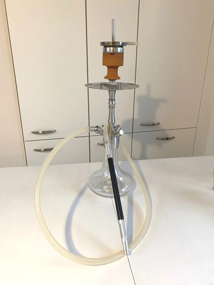 SET Amy Deluxe Edelstahl Shisha "Little Palm" hochwertige Wasserpfeife Hookah - Bild 1 von 4