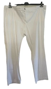 Voyage Marina Rinaldi Sporty Pants White waffle Cotton Sz 31 US 22 NWOT - Picture 1 of 4