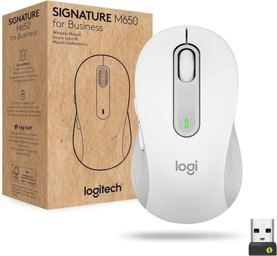 Logitech Signature M650 for Business Medium Wireless Mouse Off White - Image 1 of 4
