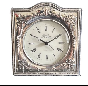 Rare larger Hallmarked Sterling Silver Clock made by Robert Carr of Sheffield - Picture 1 of 8