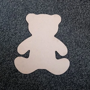 1x FIGURA DE OSO DE PELUCHE DE MADERA 20CM X 19CM SIN RECUBRIMIENTO PARA MONTAJE EN PARED EN HOGAR O JARDINES. - Imagen 1 de 1