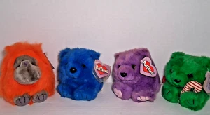 Swibco Puffkins Violet Blue Skylar Green Jingles Bears Omar Orangatan WITH TAGS - Picture 1 of 3