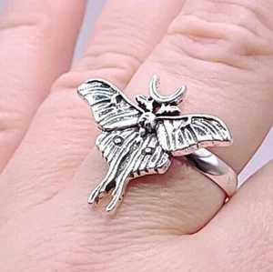 Luna Moth Ring - Adjustable, Insect Ring, Cottagecore, Gift, Bug Ring,  - Picture 1 of 4