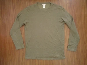 Hiroshi Kato T Shirt Mens Size Medium Olive Green Long Sleeve Crewneck USA Made - Picture 1 of 16