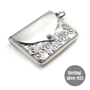 STAMP CASE PENDANT Collectible Gift Vintage Antique Style Solid Sterling 925  - Picture 1 of 9