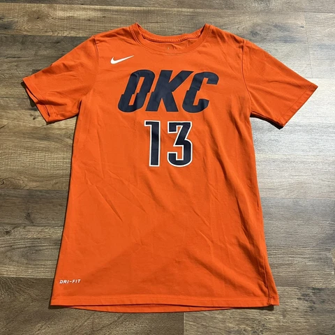 Nike NBA Paul George PG 13 OKC Dri-Fit T-shirt Adult Size S Orange Cover