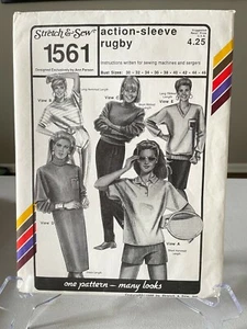 Vintage Stretch&Sew By Ann Person #1561 Action-Sleeve Rugby sizes 30-46 - Picture 1 of 2