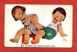 1939 Mabel Lucie ATTWELL novelty VALENTINE'S postcard BETTY little girls funny - Bild 1 von 3