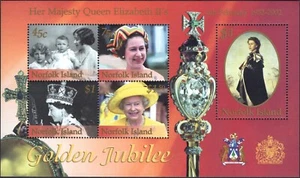 Hoja Golden Jubilee 2002 Norfolk Island QE II como nueva nunca bisagras, limpia y fresca - Imagen 1 de 1