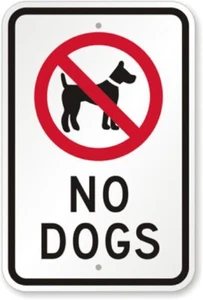 Attention No Dog Aluminum Weatherproof 8" x 12" Sign p00519 - Picture 1 of 1
