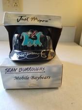 Sean Burroughs Autographed Mobile Baybears JUST MEMORABILIA MINI-HELMET