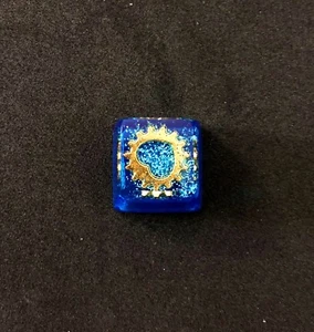 Handmade Blue & Gold Resin Keycap OEM Backlit For Cherry MX Mechanical Keyboard - Picture 1 of 12