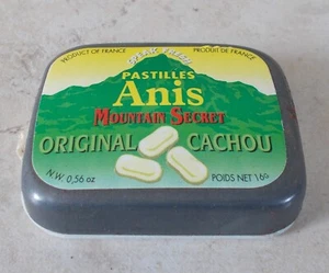 Vintage candy tin box Mountain Secret antique sweet France container ANIS - Picture 1 of 7