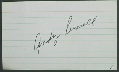 Andy Russell Pittsburgh Steelers Signed Autographed 3x5 Index Card JSA - Image 1 of 2