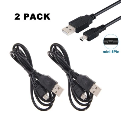 2x USB Charger Cable Cord FOR Playstation PS3 Wireless Controller Remote Control - Image 1 of 4