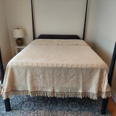 Palomitas de maíz Maine Heritage Weavers beige Hobnail algodón Q/K 116x96 ¡NUEVAS! Foto 1 de 4