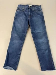 Madewell Women 10" High Rise Skinny Denim Jeans Blue Dark Wash Cotton Stretch 27 - Picture 1 of 8
