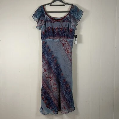 NUEVO CON ETIQUETAS - VESTIDO MIDI VINTAGE Y2K CAROLE LITTLE PARADISE PAISLEY - TALLA 8 Foto 1 de 4