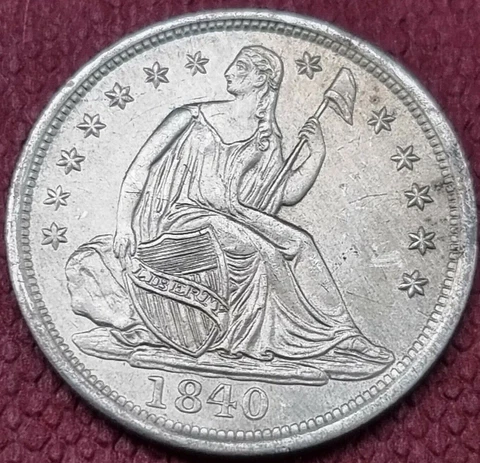 1840 Seated Liberty Half Dime 5c High Grade Perfect BU UNC #44665 Cover