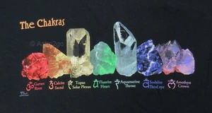 THE CHAKRAS-Meditation Yoga Energy Circle Wheel Body Self Geology T Shirt S-2XL - Picture 1 of 2