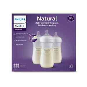 Biberon naturel Philips Avent avec mamelon réponse naturelle, transparent 11 oz, 3 pièces