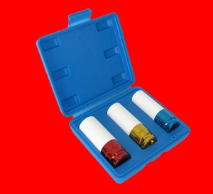 3 tlg. Alufelgen Schon Nuss Einsatz 17mm 19mm 21mm Für Schlagschrauber BGS 7200 - Bild 1 von 1