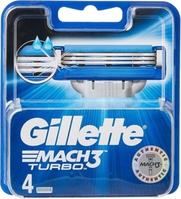 Gillette Mach3 Turbo 4 Razor Blades Enhance Lubrastrip Stronger Than Steel Blade