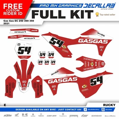 GAS GAS EC 2021 2022 Super Durable MX Graphics Set Decals Stickers Kit Decallab - Image 1 of 4
