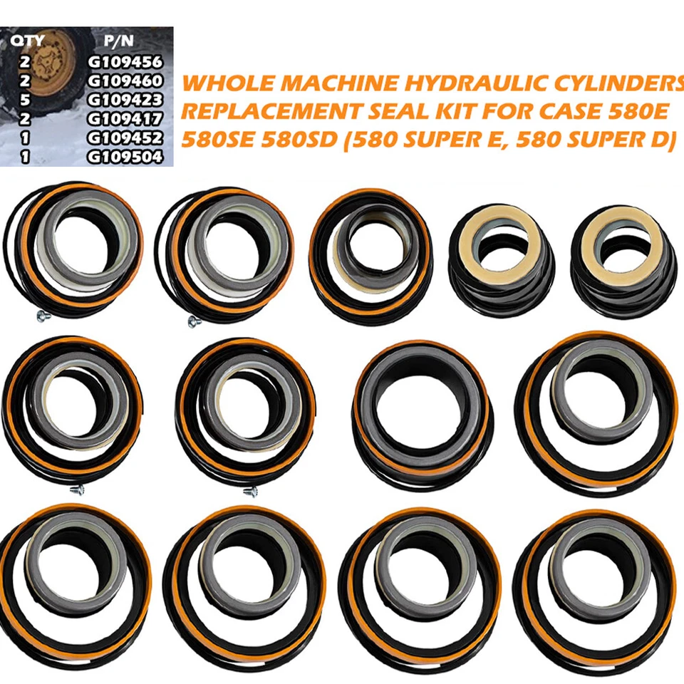 Whole Machine Hydraulic Cylinder Seal kit for Case 580E 580SD 580SE 1543265C1 - Image 1 of 4