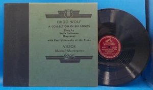 Lotte Lehmann (in German) 78RPM 10" Record Set "Hugo Wolf Six Songs" EE+ to E- - Imagen 1 de 13