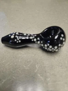 Hand Blown Glass 4.5" Smoking Pipe Tobacco Herb Water Bowl Black FAST SHIP! D32 - Picture 1 of 1
