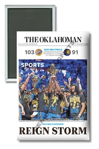 2025 The Oklahoman NBA Champions OKC Oklahoma City Thunder imán de 2" x 3" - Imagen 1 de 3