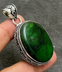 Green Labradorite Gemstone 925 Sterling Silver Simulated Jewelry pendant 2.10" - Picture 1 of 9