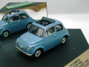 WOW EXTREMELY RARE Fiat 500L S1 Soft Top 1957 Sea Blue 1:43 Vitesse-Spark - Picture 1 of 3