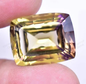 Piedras preciosas naturales impecables bicolor ametrino 16,90 quilates certificadas con cojín sin tratar - Imagen 1 de 6