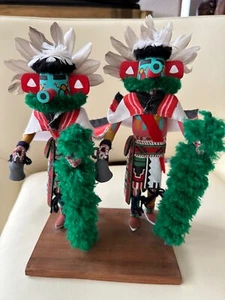 THOMAS TAKALA HOPI ZWEI VINTAGE MORNING KACHINA 11" HOHE BASIS 8" X 5" - Bild 1 von 8