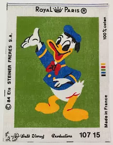 Walt Disney's Donald Duck Royal Paris Needlepoint Canvas #107 15 Vintage - Picture 1 of 3