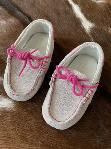 Cole Haan Toddler Silver Grant Driver Moccasins Size 4 Leather - Picture 1 of 6