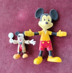 Vtg Disney TOY LOT Bendem, Bendable Figure Mickey, Lot of 2, Hong Kong,China