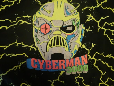 1980-е 90-е AOP Винтажная Толстовка Дети Доктор Кто Кибер Панк Осветляющие Роботы Неоновые - Изображение 1 из 4