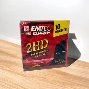 BASF EMTEC 2HD Floppy Disk - Disketten - DOS Formatted 1,44 MB - 10x Stück NEU - Bild 1 von 1