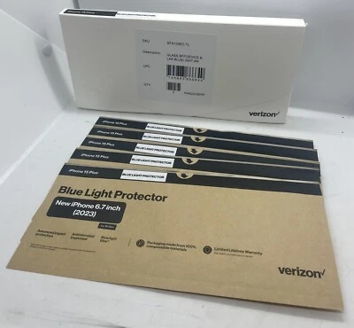 Belkin iPhone 15 Plus 6.7” Blue Light Protector  Screen Cover ~ 5 Pack - Image 1 of 4